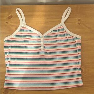 No Boundaries Striped Camisole in Cream, Pink, and Blue